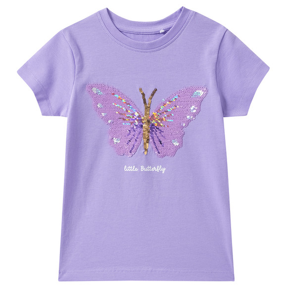 Mädchen T-Shirt mit Wendepailletten