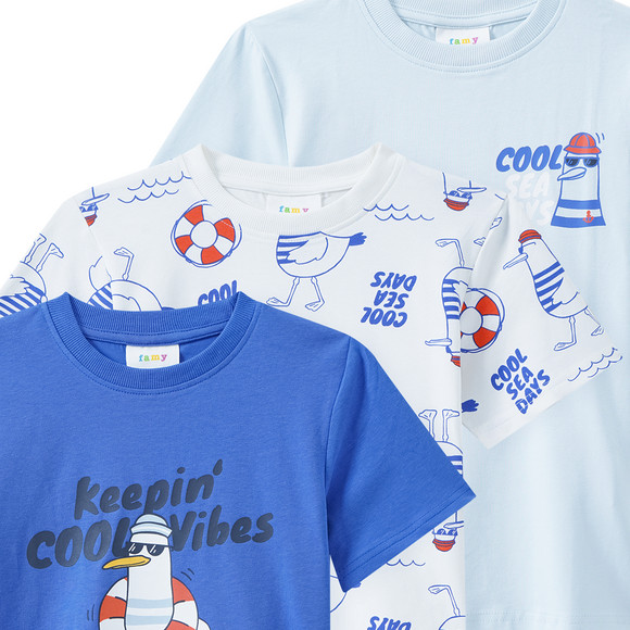 3 jongens T-shirts in verschillende dessins