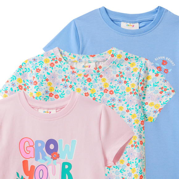 3 meisjes-T-shirts met kleurrijke motieven