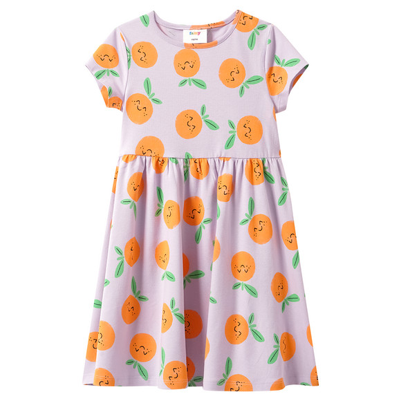 2 Mädchen Kleider mit bunten Motiven