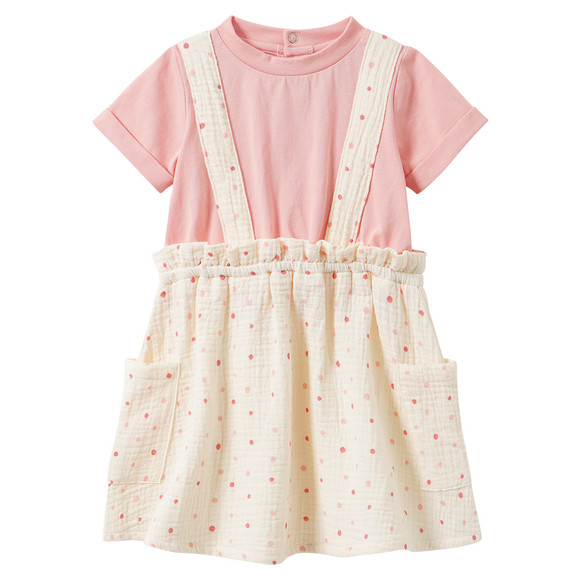 Baby Musselin-Kleid mit Punkte-Print