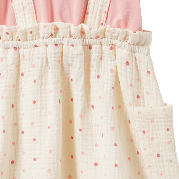 Baby Musselin-Kleid mit Punkte-Print