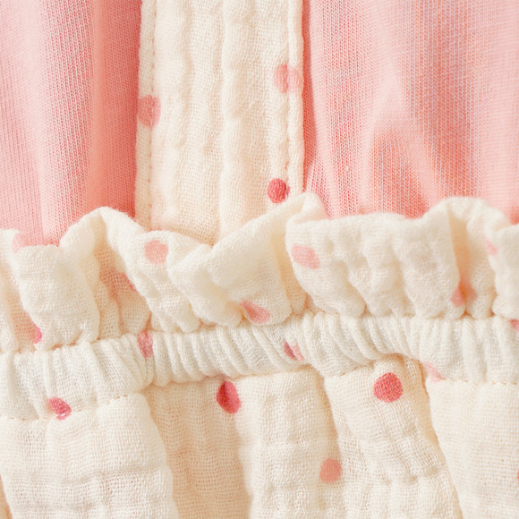Baby Musselin-Kleid mit Punkte-Print