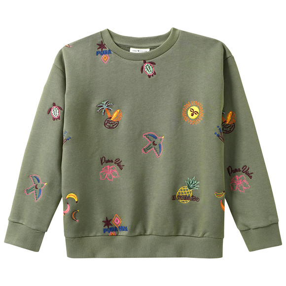 Jungen Sweatshirt mit Allover-Stickerei