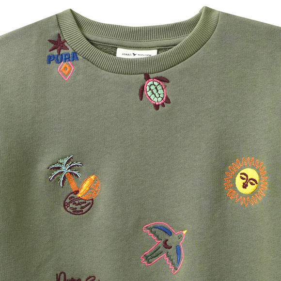 Jungen Sweatshirt mit Allover-Stickerei