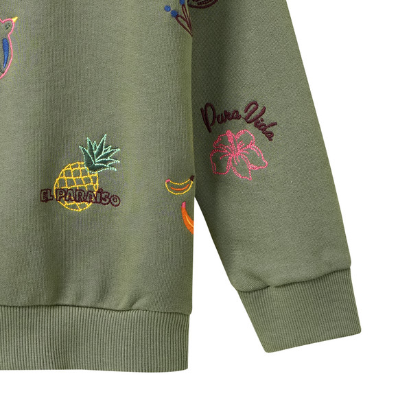 Jungen Sweatshirt mit Allover-Stickerei