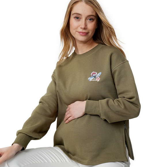 Damen Umstands-Sweatshirt mit floralem Motiv