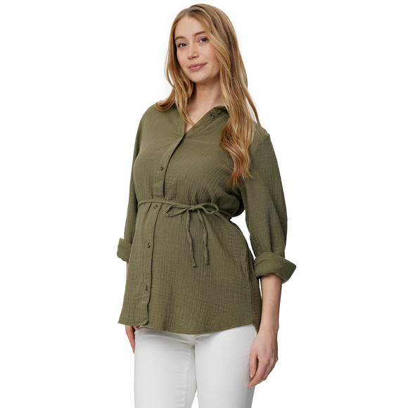 Damen Musselin-Umstandsbluse mit Bindeband