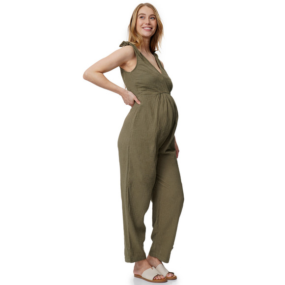 Damen Umstands-Jumpsuit aus Musselin