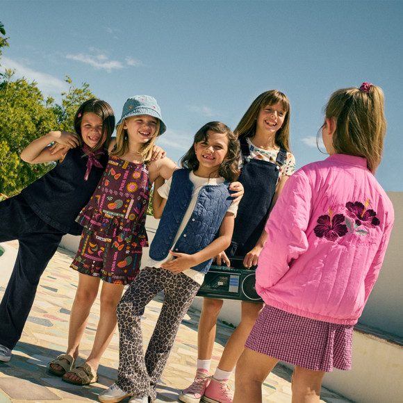 Mädchen Weste in Denim-Optik