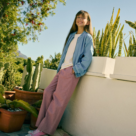 Mädchen Wide-Leg-Hose mit Streifen