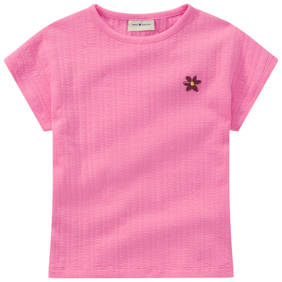 Mädchen T-Shirt aus strukturiertem Material pink