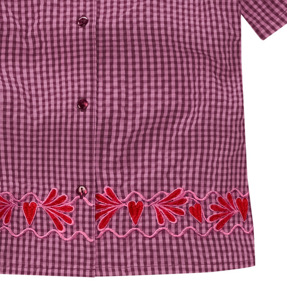 Mädchen Seersucker-Bluse mit Stickerei