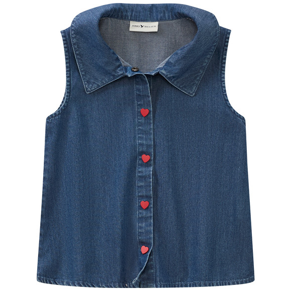 Mädchen Top in Denim-Optik