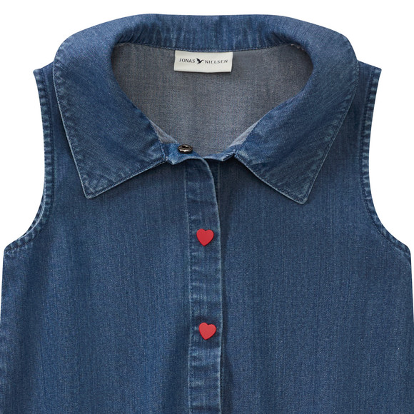 Mädchen Top in Denim-Optik