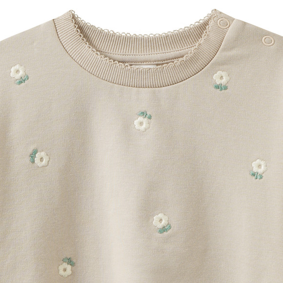 Baby Sweatshirt mit Blumen-Stickerei