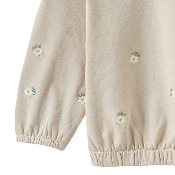 Baby Sweatshirt mit Blumen-Stickerei