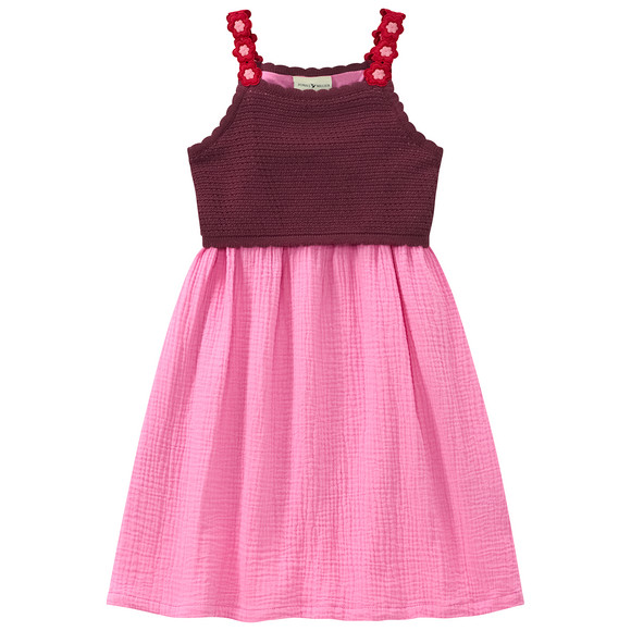Mädchen Musselin-Kleid mit Stricktop