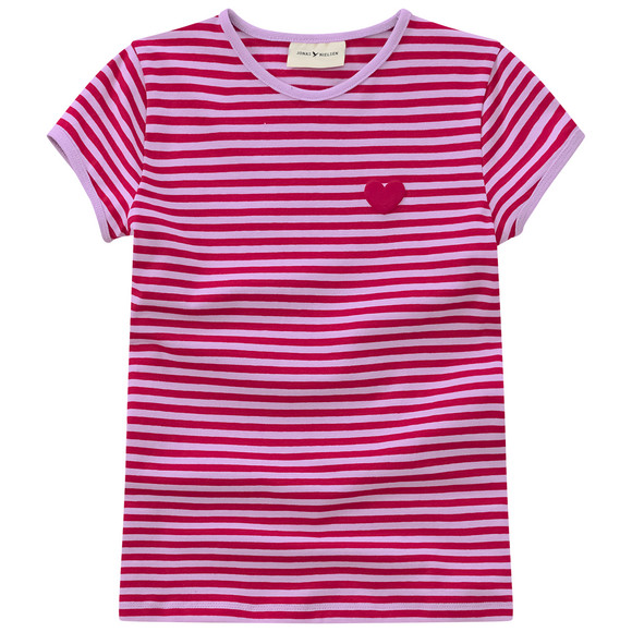 Mädchen T-Shirt mit Herz-Print helllila / rot