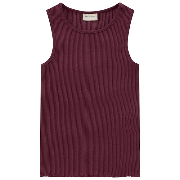 Mädchen Top mit Rippstruktur weinrot