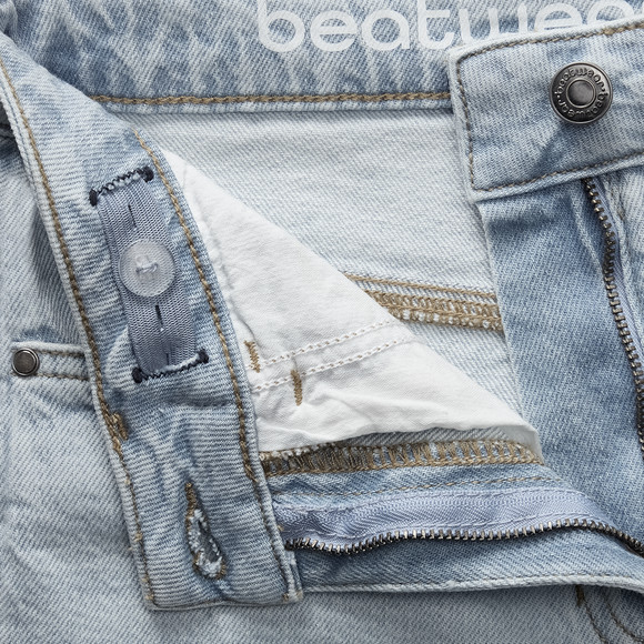 Meisjesjeansshorts met omslag