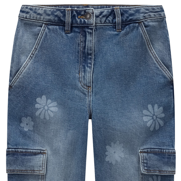 Mädchen Loose-Jeans im Cargo-Style