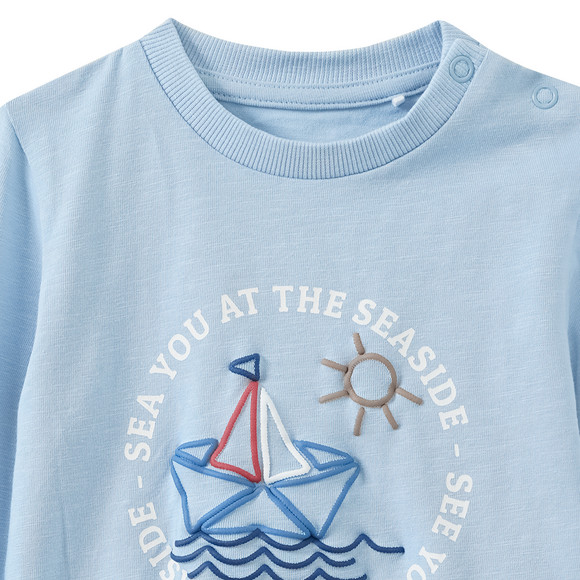 Baby Langarmshirt mit Schiff-Print