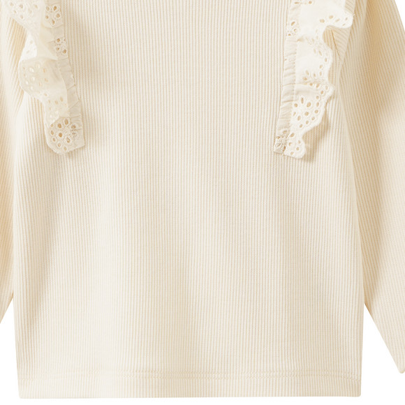 Mädchen Langarmshirt mit Häkelspitze