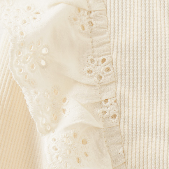 Mädchen Langarmshirt mit Häkelspitze