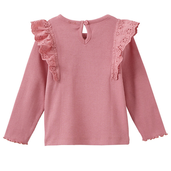 Mädchen Langarmshirt mit Häkelspitze