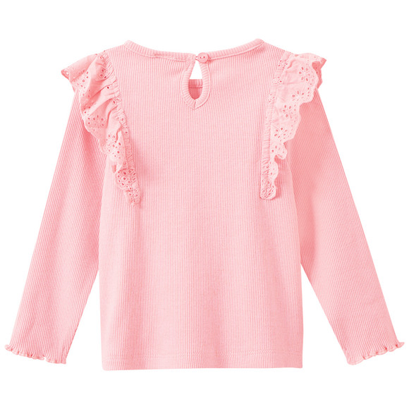 Mädchen Langarmshirt mit Häkelspitze