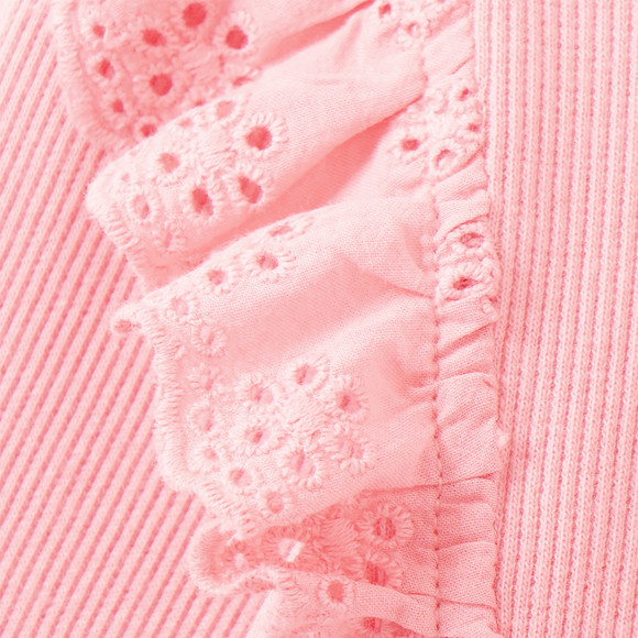 Mädchen Langarmshirt mit Häkelspitze