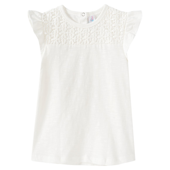 Baby T-Shirt mit Häkelspitze