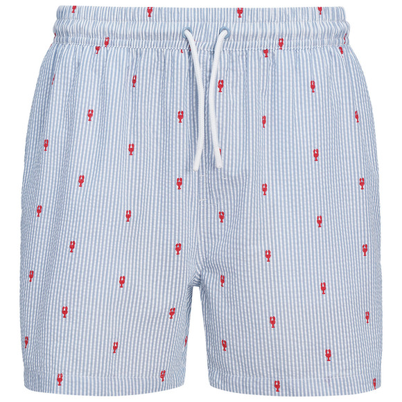 Herren Seersucker-Badeshorts mit Streifen