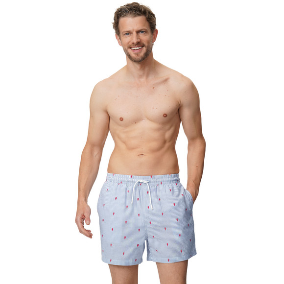 Herren Seersucker-Badeshorts mit Streifen