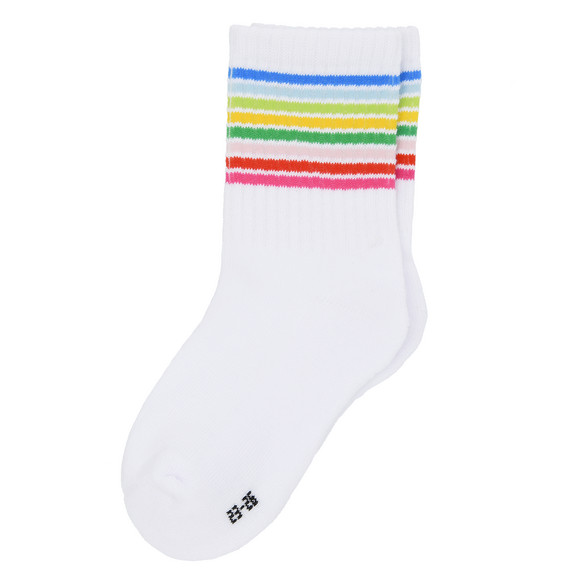 1 Paar Kinder Tennissocken mit bunten Ringeln
