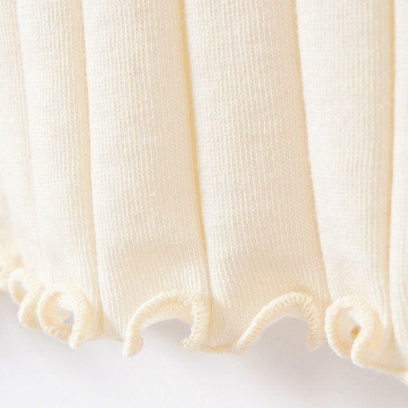 Meisjesshirt met lange mouw en golvende boord