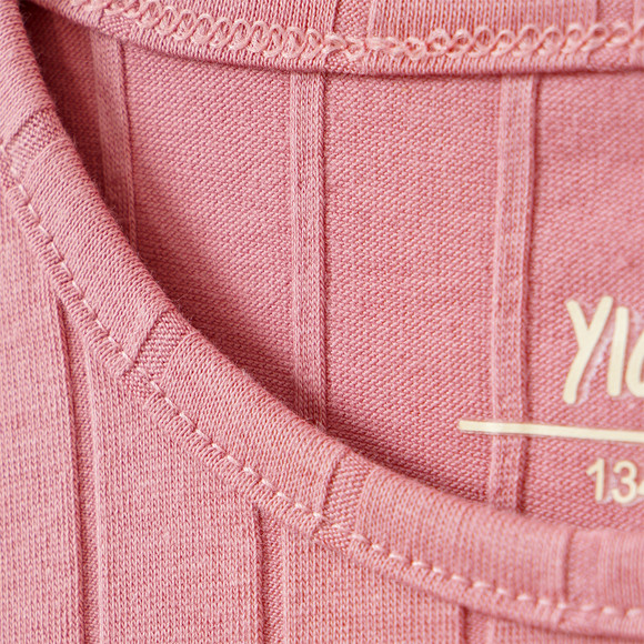 Meisjesshirt met lange mouw en golvende boord