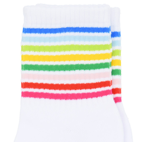 1 Paar Damen Tennissocken mit bunten Ringeln