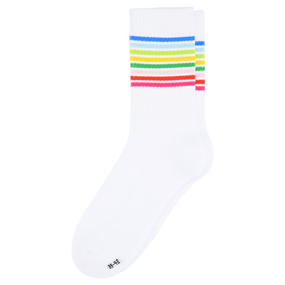1 Paar Herren Tennissocken mit bunten Ringeln