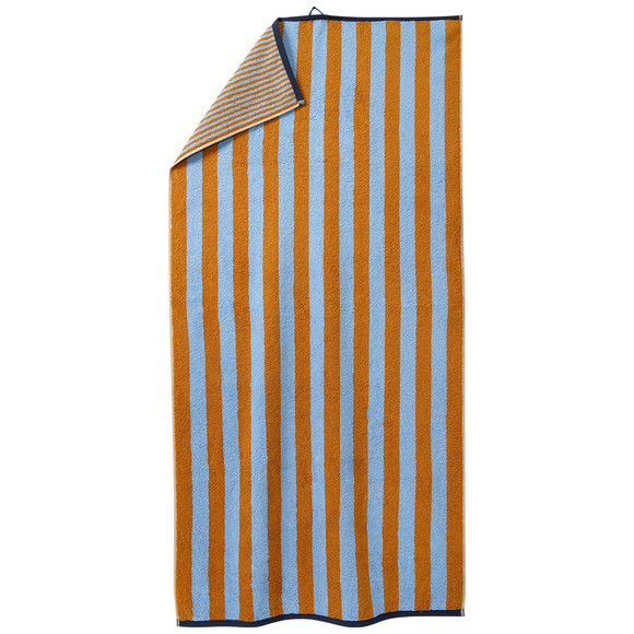Duschtuch aus Baumwolle braun / hellblau