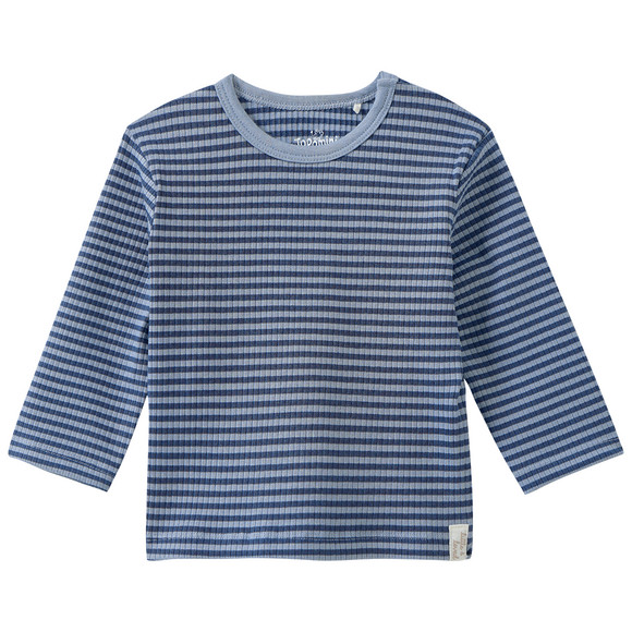 Newborn Langarmshirt mit Rippstruktur blau
