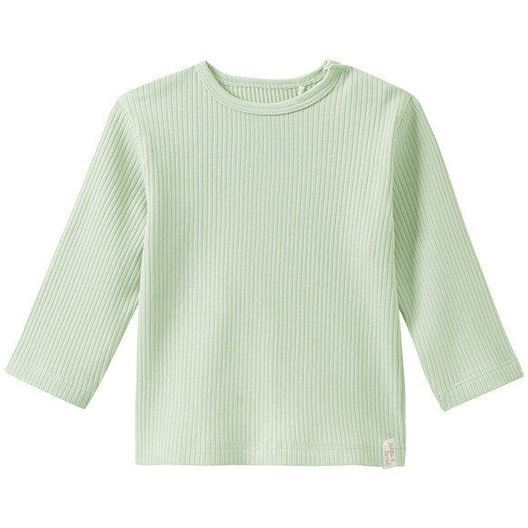 Newborn Langarmshirt mit Rippstruktur hellgrün