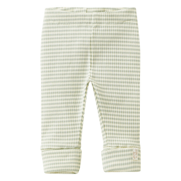 Newborn Leggings mit Rippstruktur creme / hellgrün