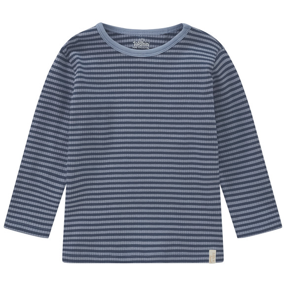Baby Langarmshirt mit Rippstruktur blau