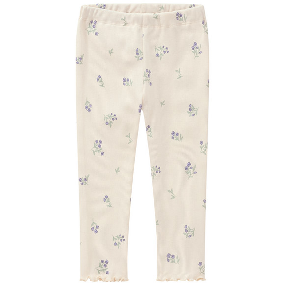 Baby Leggings mit Rippstruktur cremeweiss / hellblau