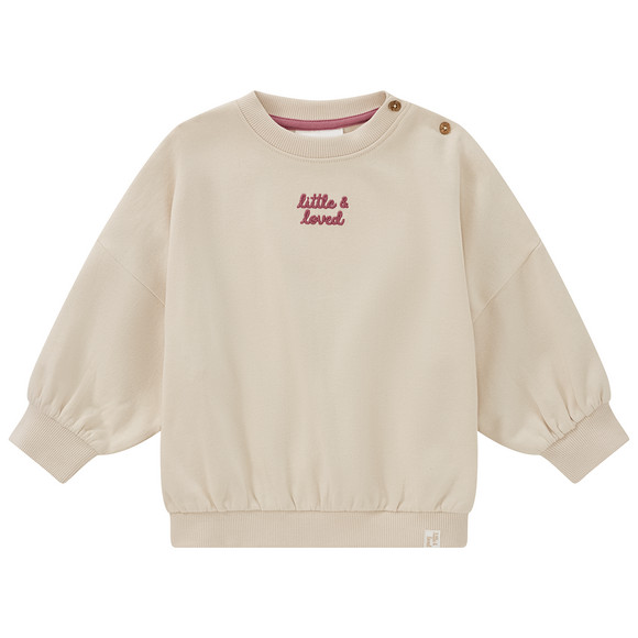 Baby Sweatshirt mit gesticktem Schriftzug beige