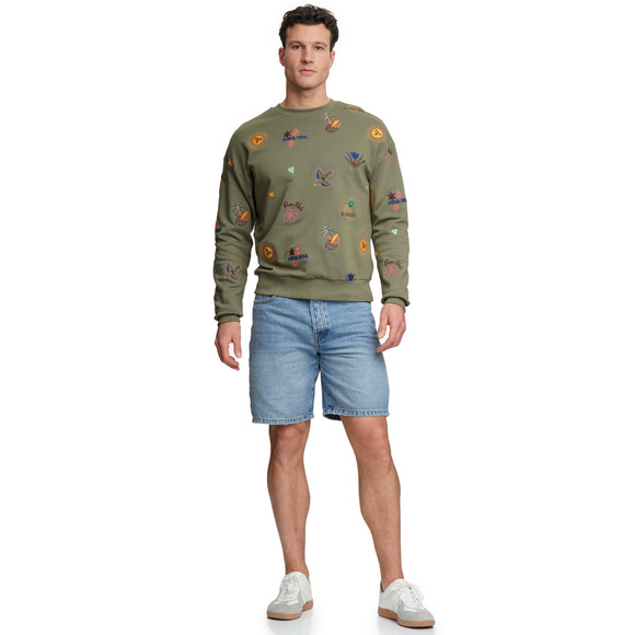 Herren Sweatshirt mit Allover-Stickerei
