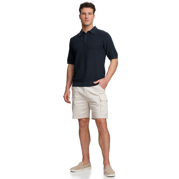 Herren Strick-Poloshirt aus Baumwolle