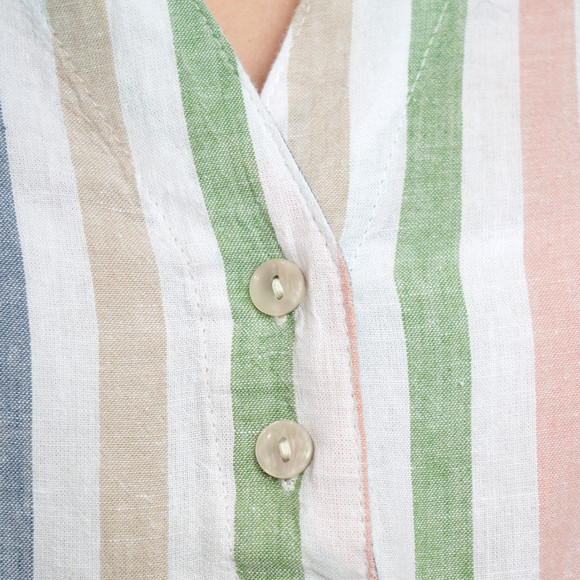 Damen Leinen-Bluse mit Streifen